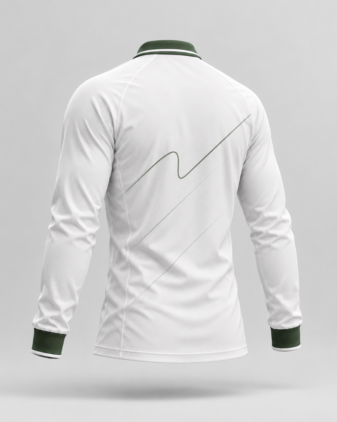 White MA football jersey, back view