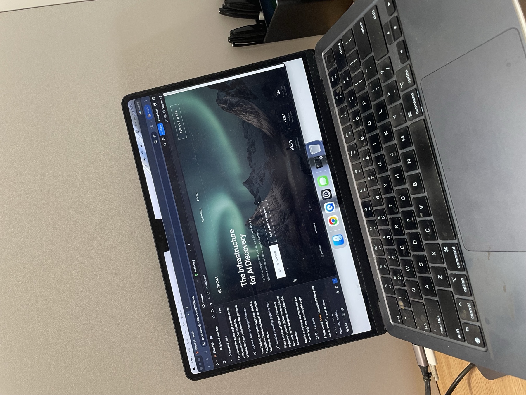 Working on the MacBook