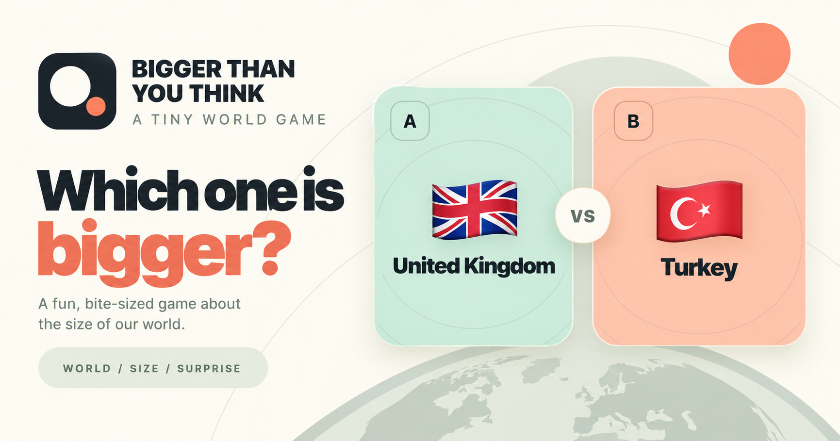 Bigger Than You Think country comparison game